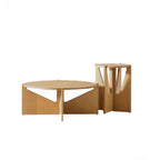 Vivid Oak Round Accent Side Table