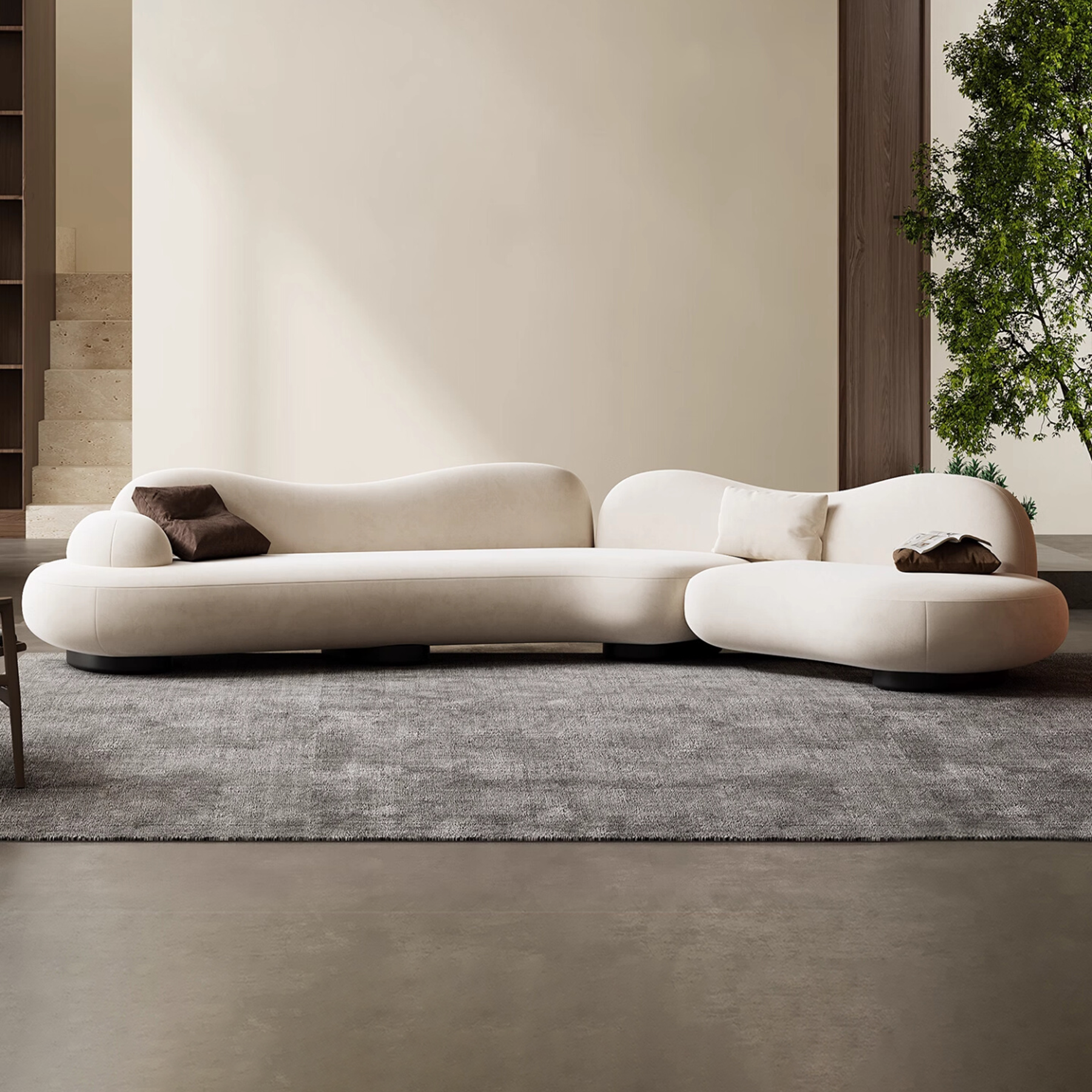 Velvet Curved Sectional Sofa