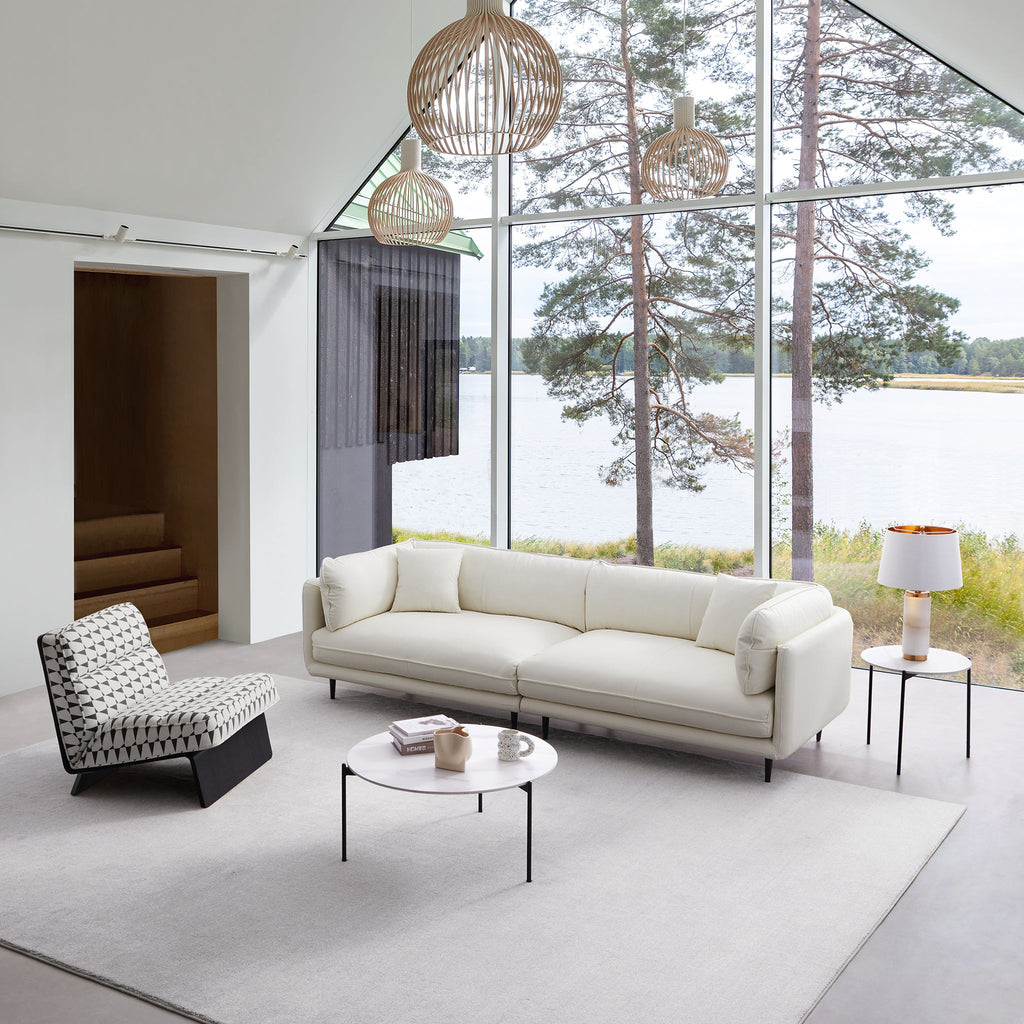 Vanilla Brown Leather Sofa