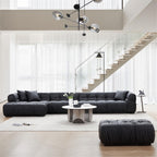 Boba Black Leathaire Sectional
