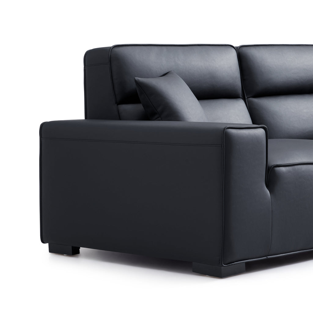 Domus High-Back Modular Leather Sofa and Ottoman
