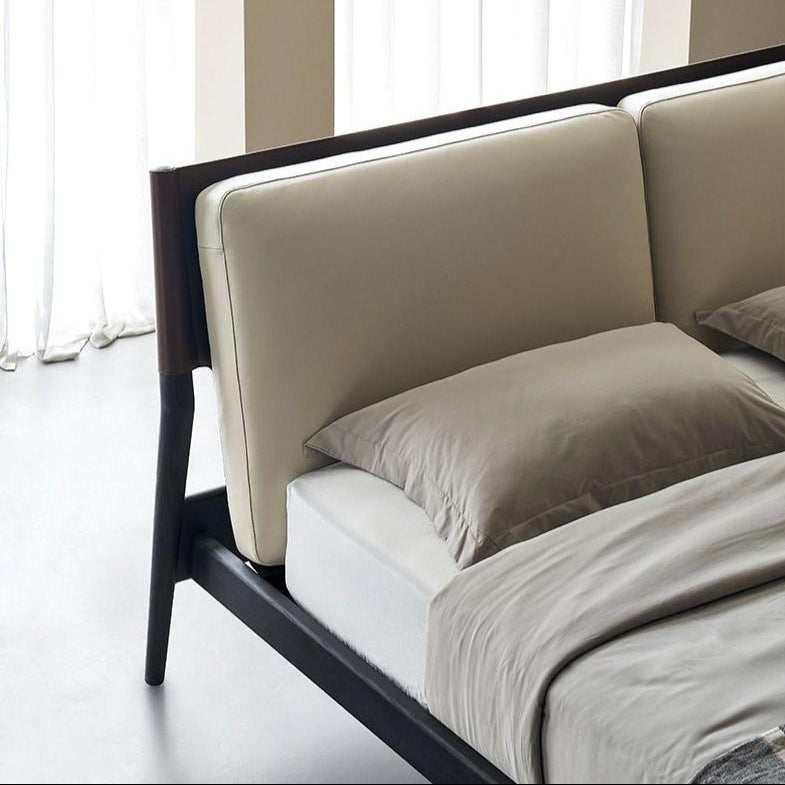 Truffle Cream Leather Bed