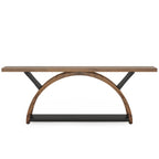 Console étroite à 2 niveaux avec cadre semi-circulaire pour entrée, tables d'appoint de couloir grises