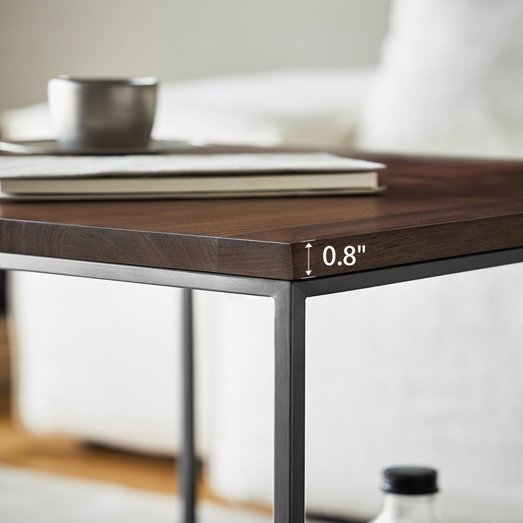 Blacksteel Walnut Storage Side Table