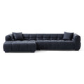 Boba Black Leathaire Sectional