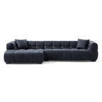 Boba Black Leathaire Sectional