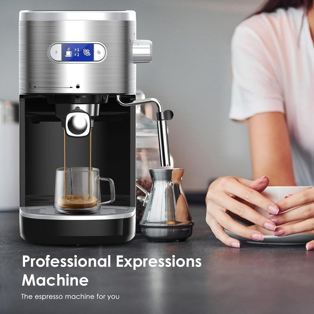 Machine à expresso 20 bars avec mousseur à lait et buse vapeur, machine à cappuccino et latte pour la maison, cadeau pour les amateurs de café