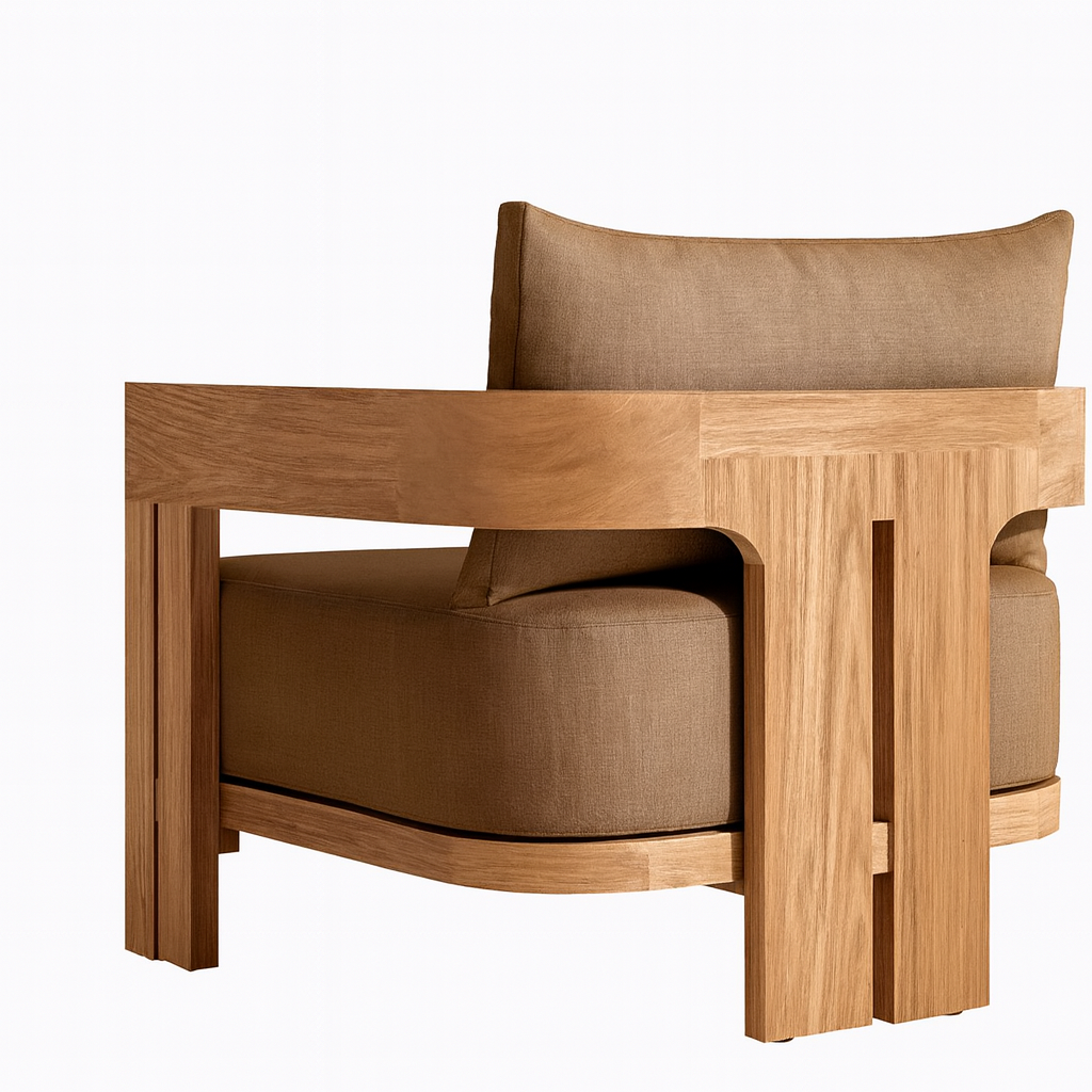 Camryn Outdoor Chat Set With Cushions, Teak/Coffee