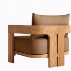 Camryn Outdoor Chat Set With Cushions, Teak/Coffee