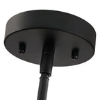 Lustre tambour à 4 lumières en rotin avec auvent noir - 22 po de largeur