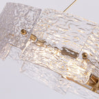 Lustre moderne en cristal doré de 23,6 po, 6 lumières, style tambour glamour, pour îlot de cuisine et salle à manger
