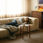 Almond Cream Curved Sectional Sofa