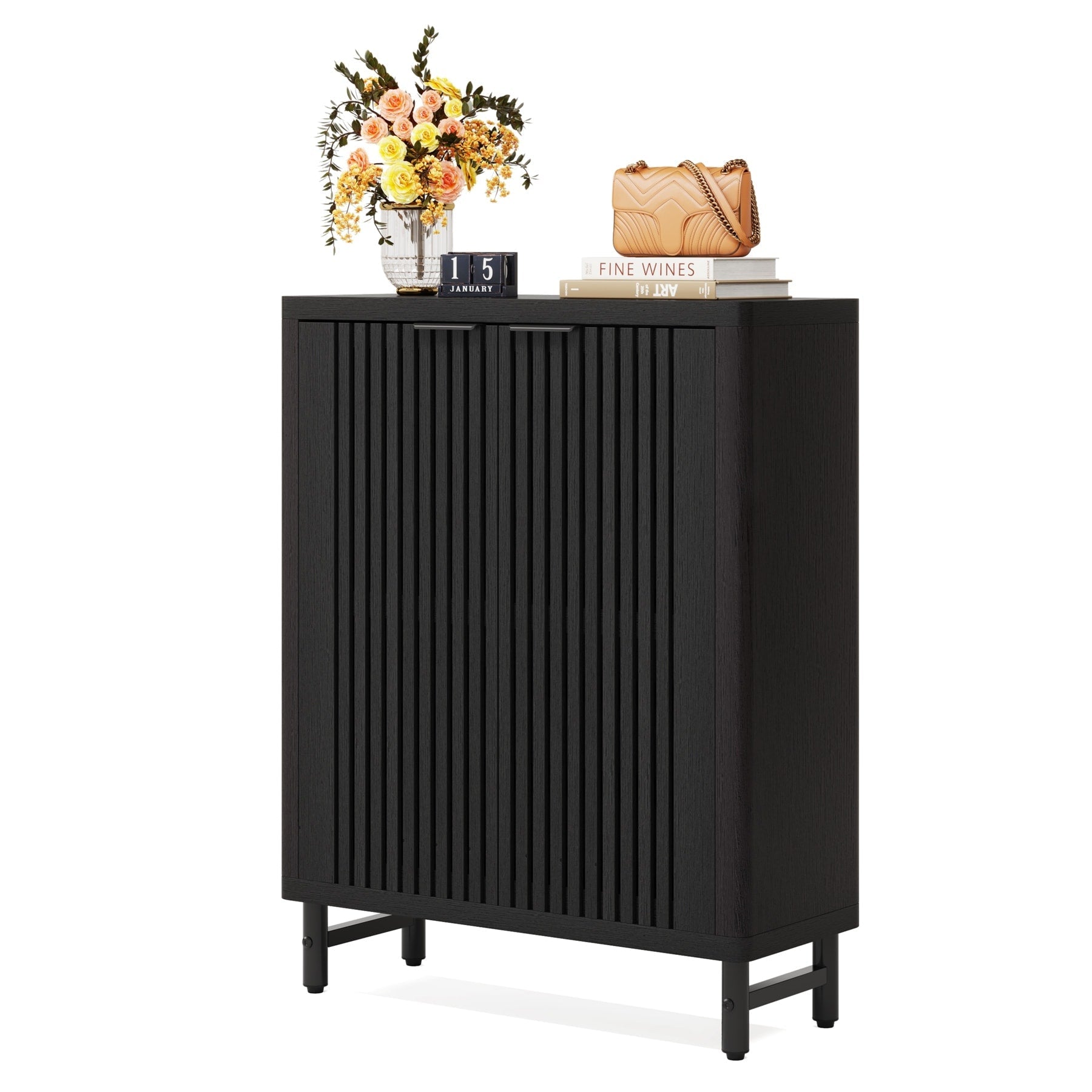 Meuble de rangement à chaussures 24 paires avec porte pour entrée et salon