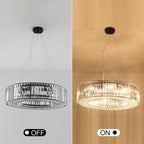 Lustre de ferme de 63 cm à 8 lumières, lustre en cristal, lustre tambour pour salle à manger, salon, chambre à coucher, cuisine