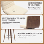 Tabourets de bar/comptoir pivotants en similicuir 26/29, lot de 2/3