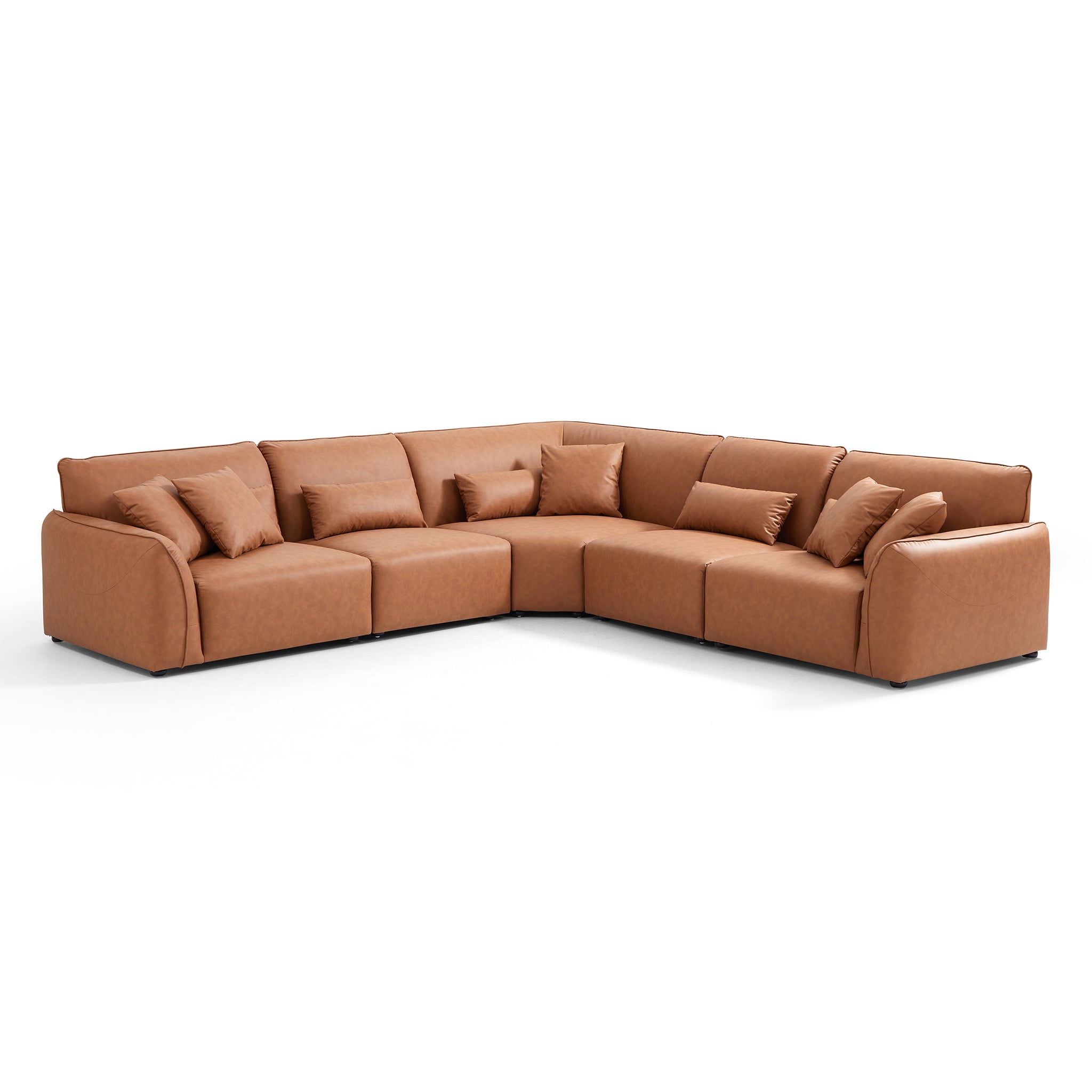 Milano Moda Minimalist Brown Corner Sofa