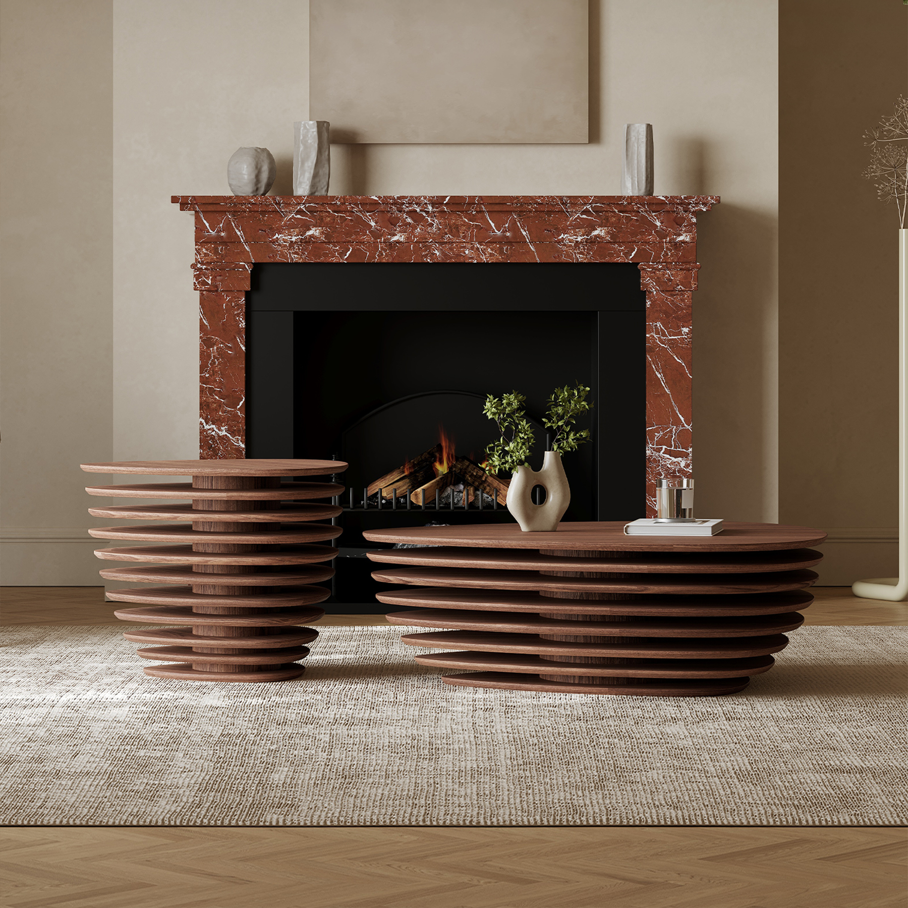 Irregular Shape Nesting Coffee Table