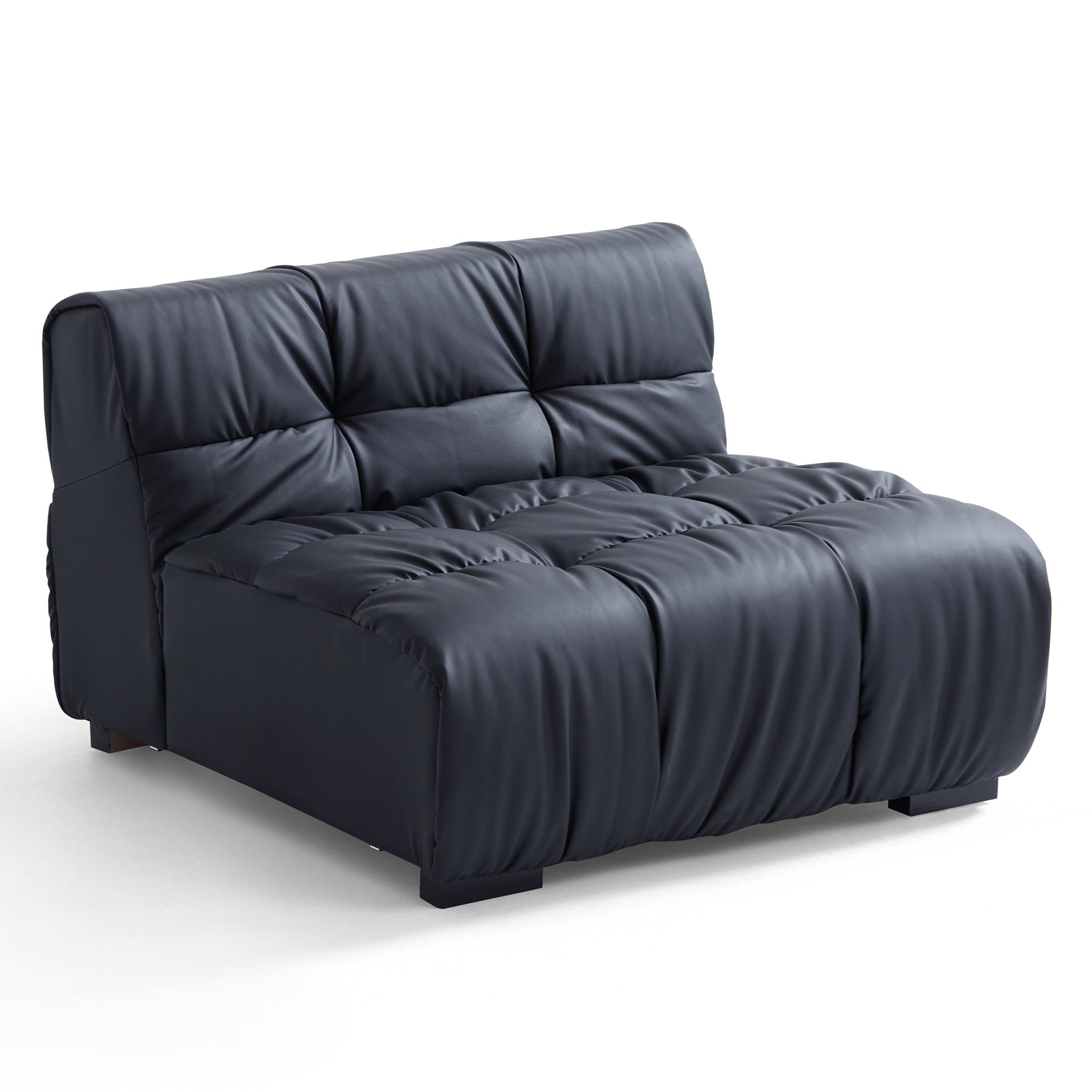 Boba Black Leathaire Sectional