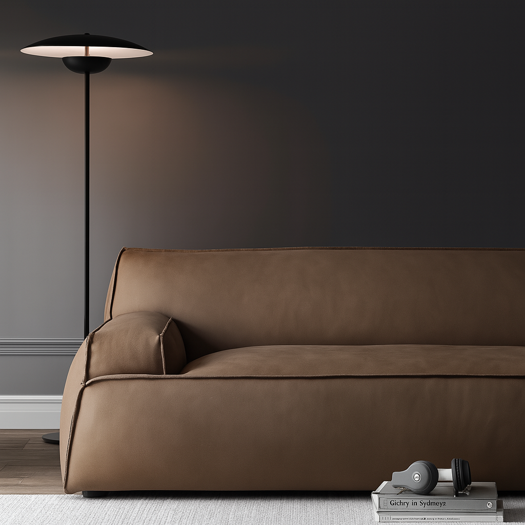 Deacon Modern Nubuck Leather Sofa