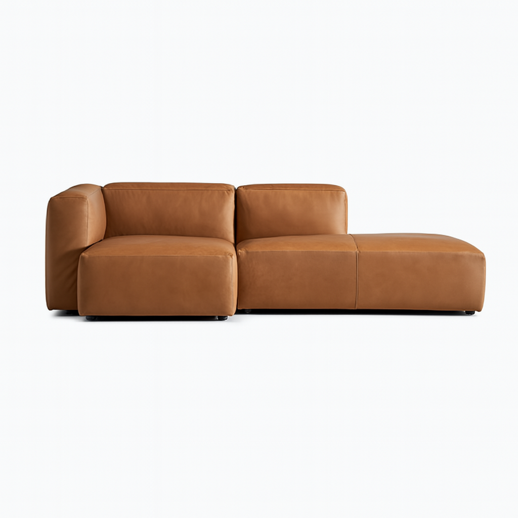 Geometry Low Profile Italian Leather Sectional