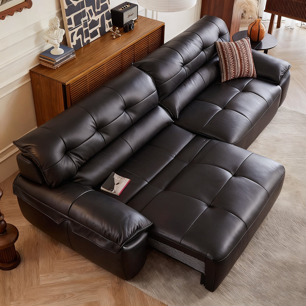 Ridhay Leather Sleeper Sofa