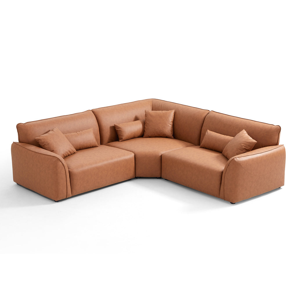 Milano Moda Minimalist Brown Corner Sofa