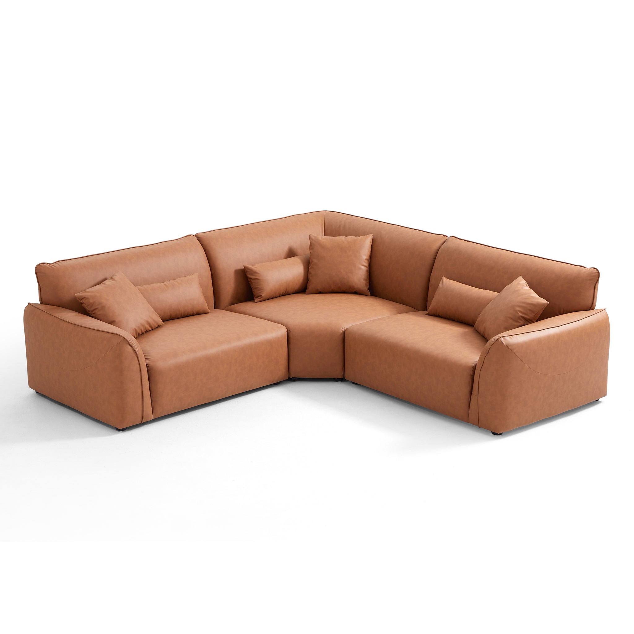 Milano Moda Minimalist Brown Corner Sofa
