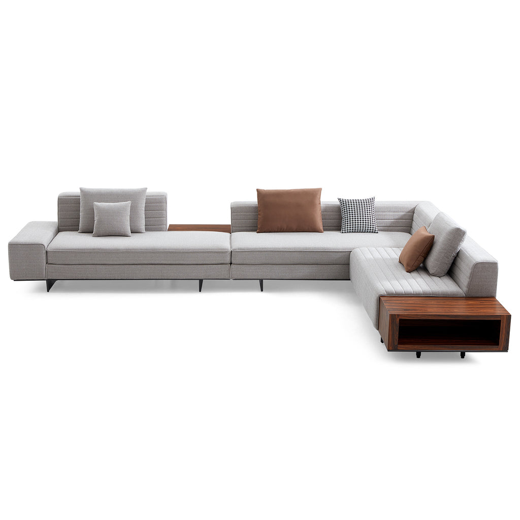 Brandy Channel Tufting Sectional with Coffee Table