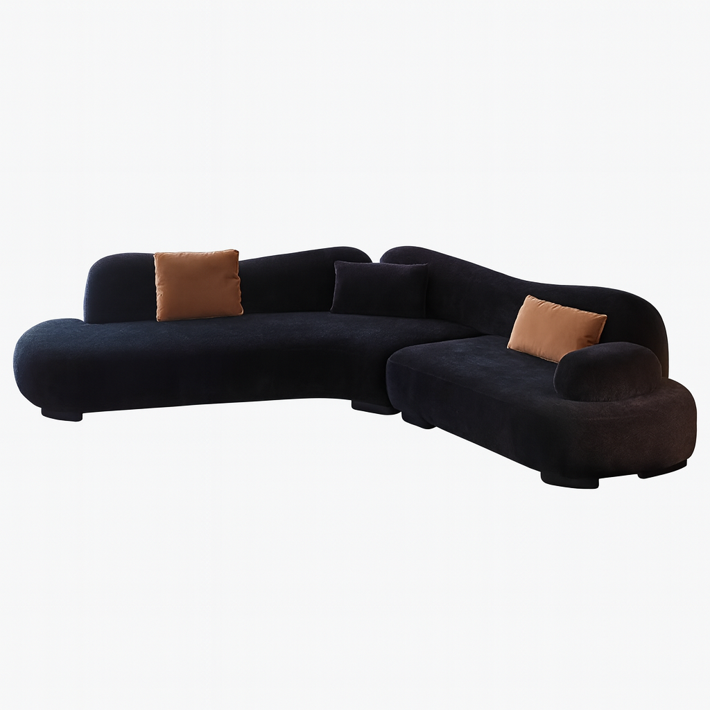 Velvet Curved Sectional Sofa