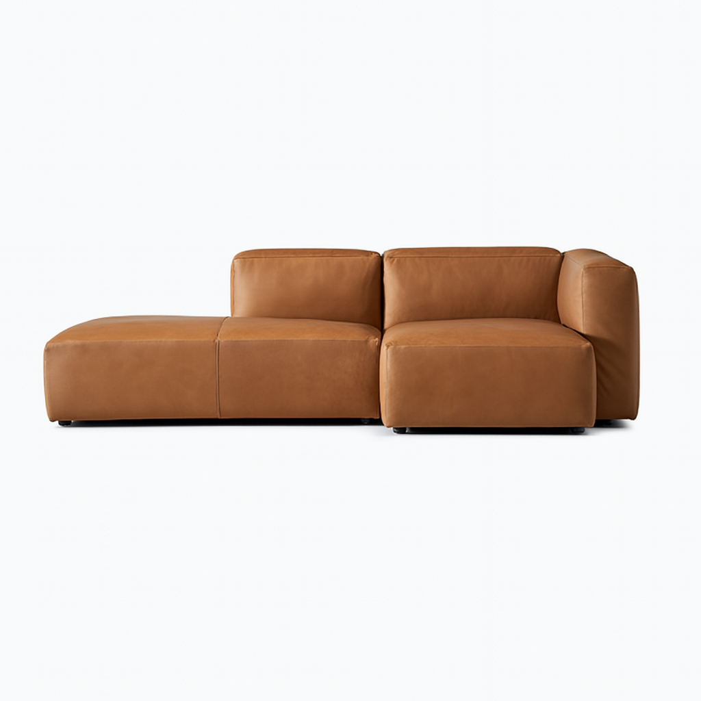 Geometry Low Profile Italian Leather Sectional