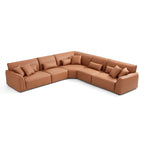 Milano Moda Minimalist Brown Corner Sofa