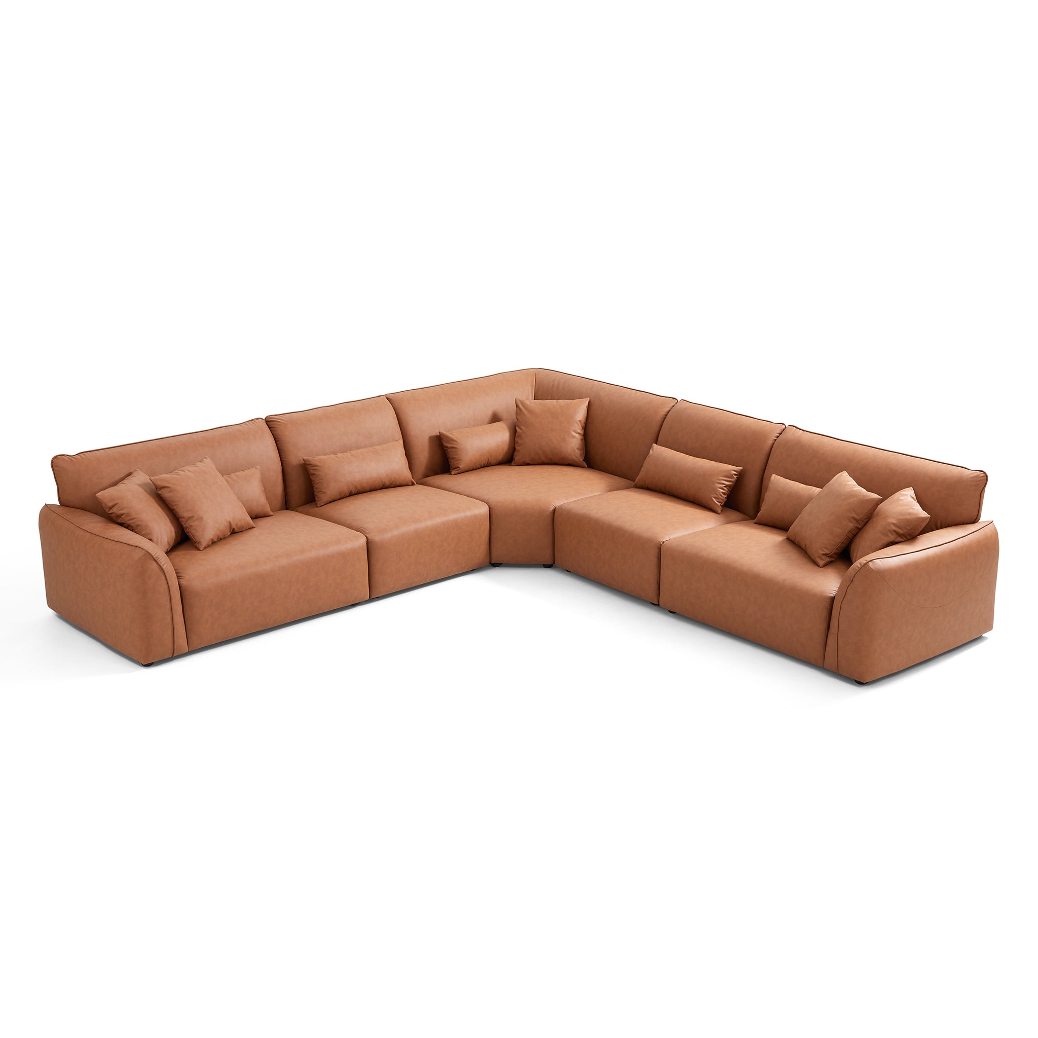 Milano Moda Minimalist Brown Corner Sofa