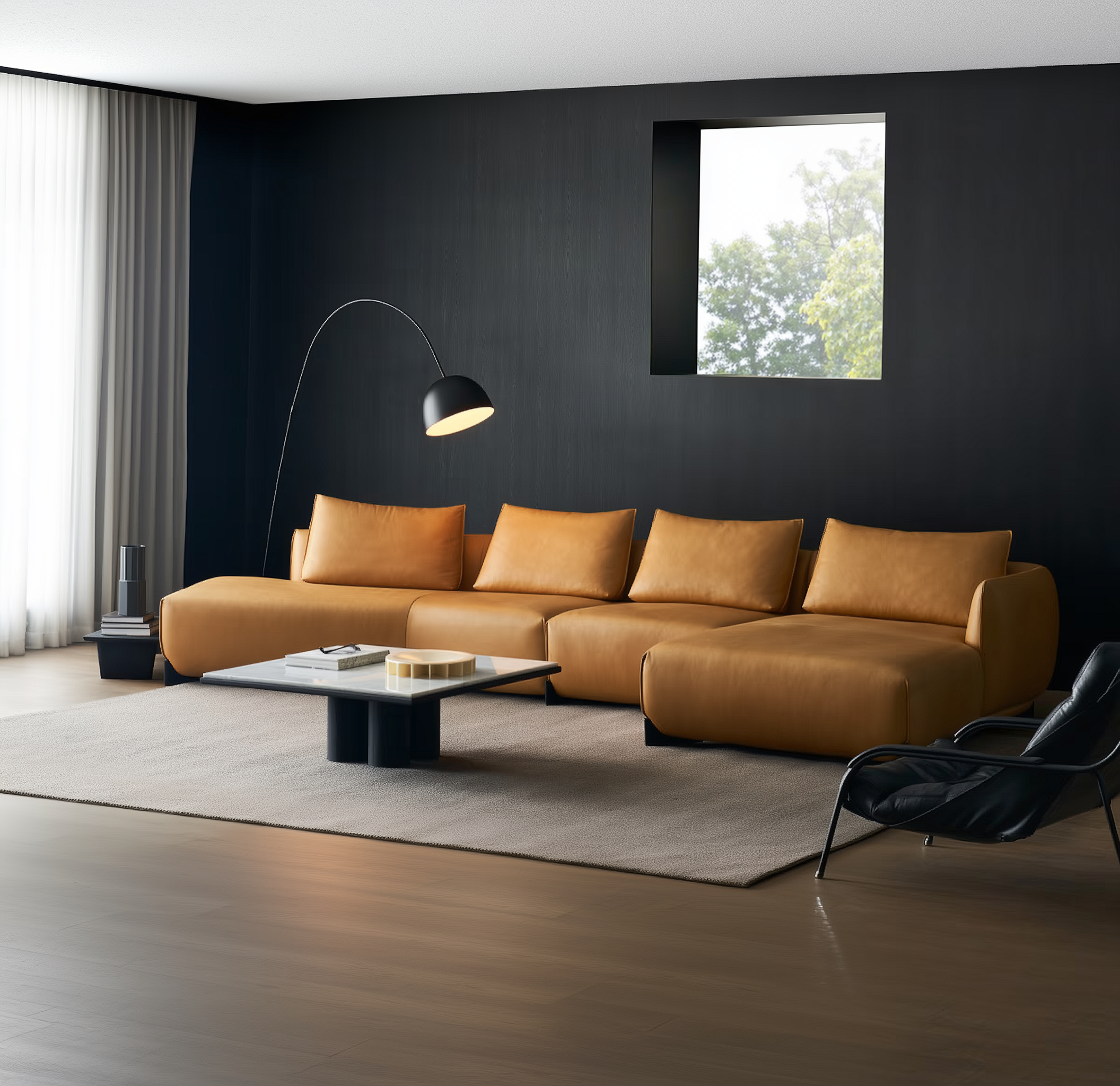 Amber Vintage Leather Sectional