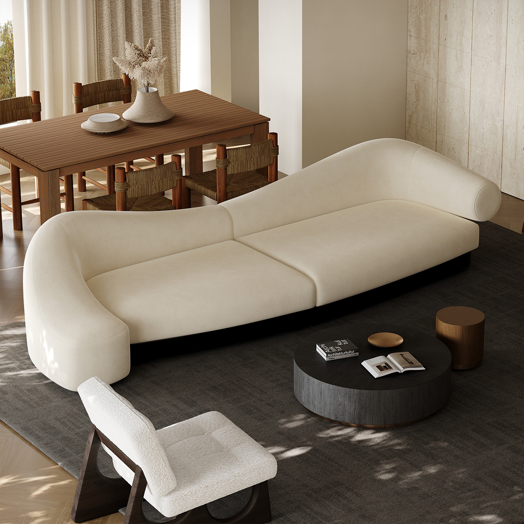 Arcana Curved Premium Velvet Sofa