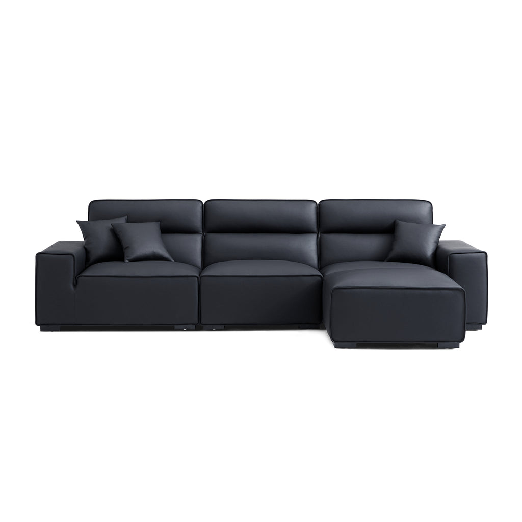 Domus High-Back Modular Leather Sofa and Ottoman