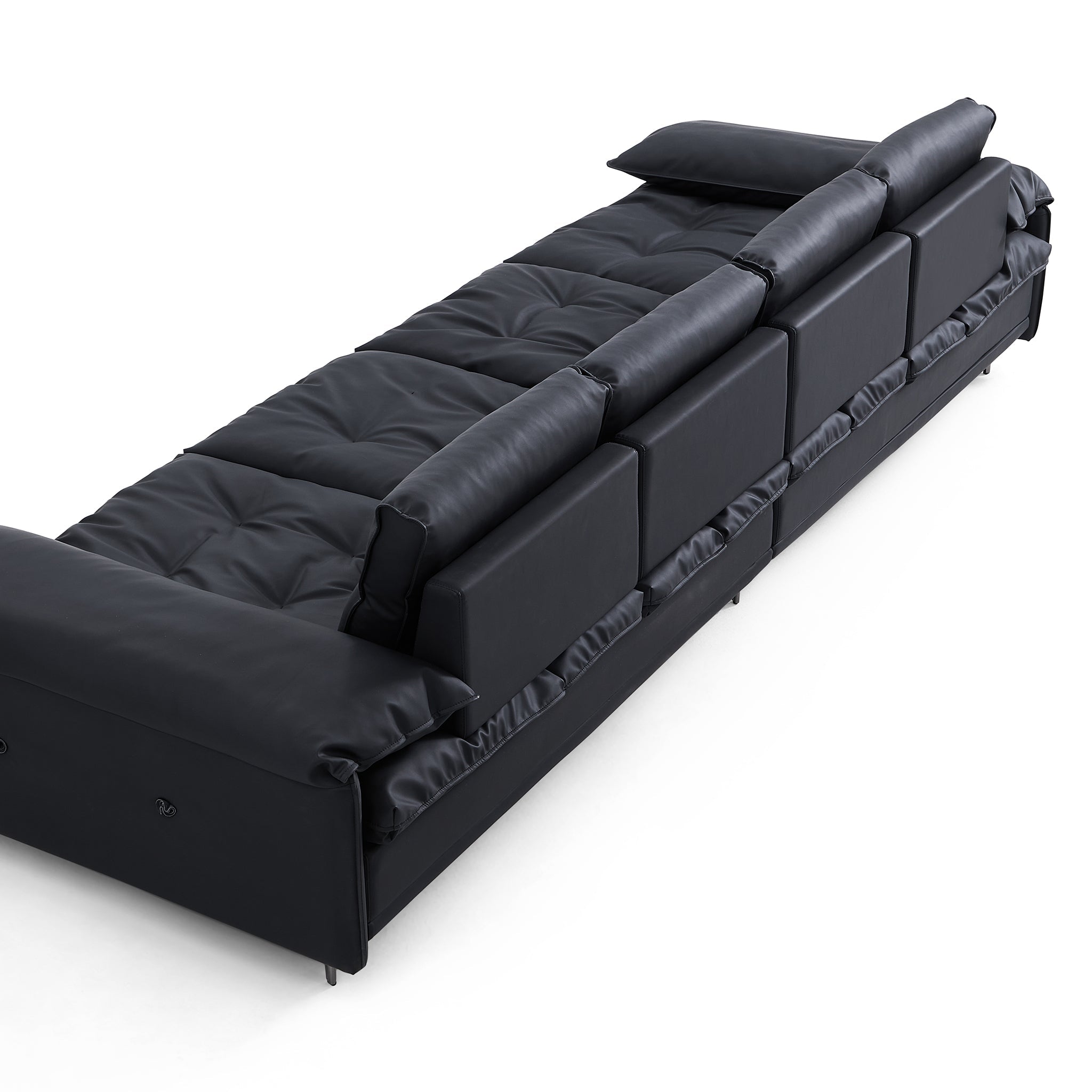 Lewis Adjustable Backrest Ultra-Wide Leather Sofa