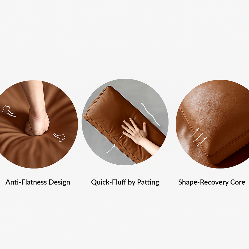 Vanilla Brown Leather Sectional