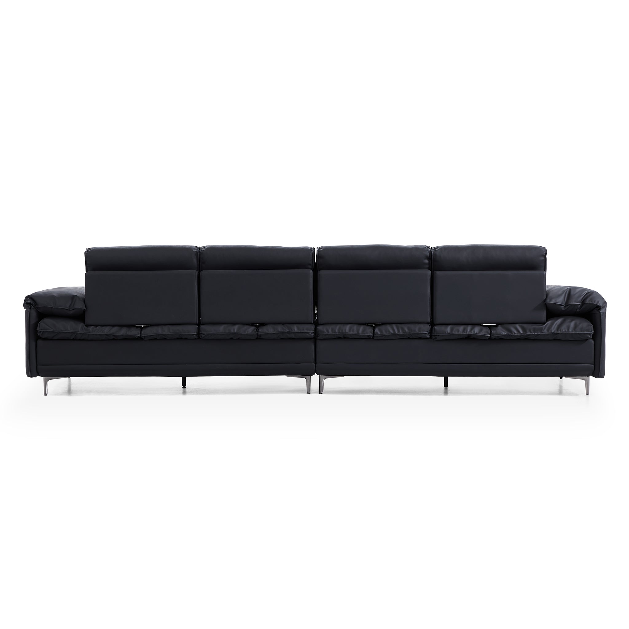 Lewis Adjustable Backrest Ultra-Wide Leather Sofa