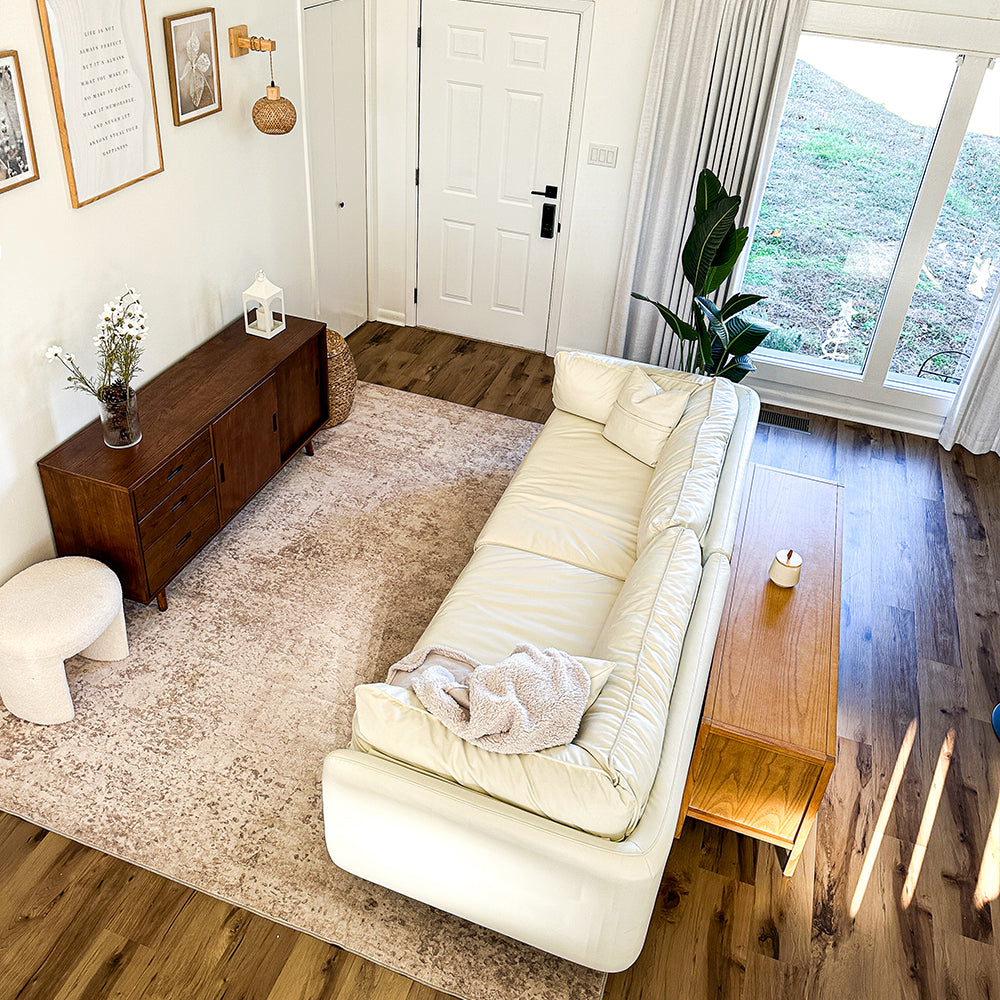 Vanilla Brown Leather Sofa