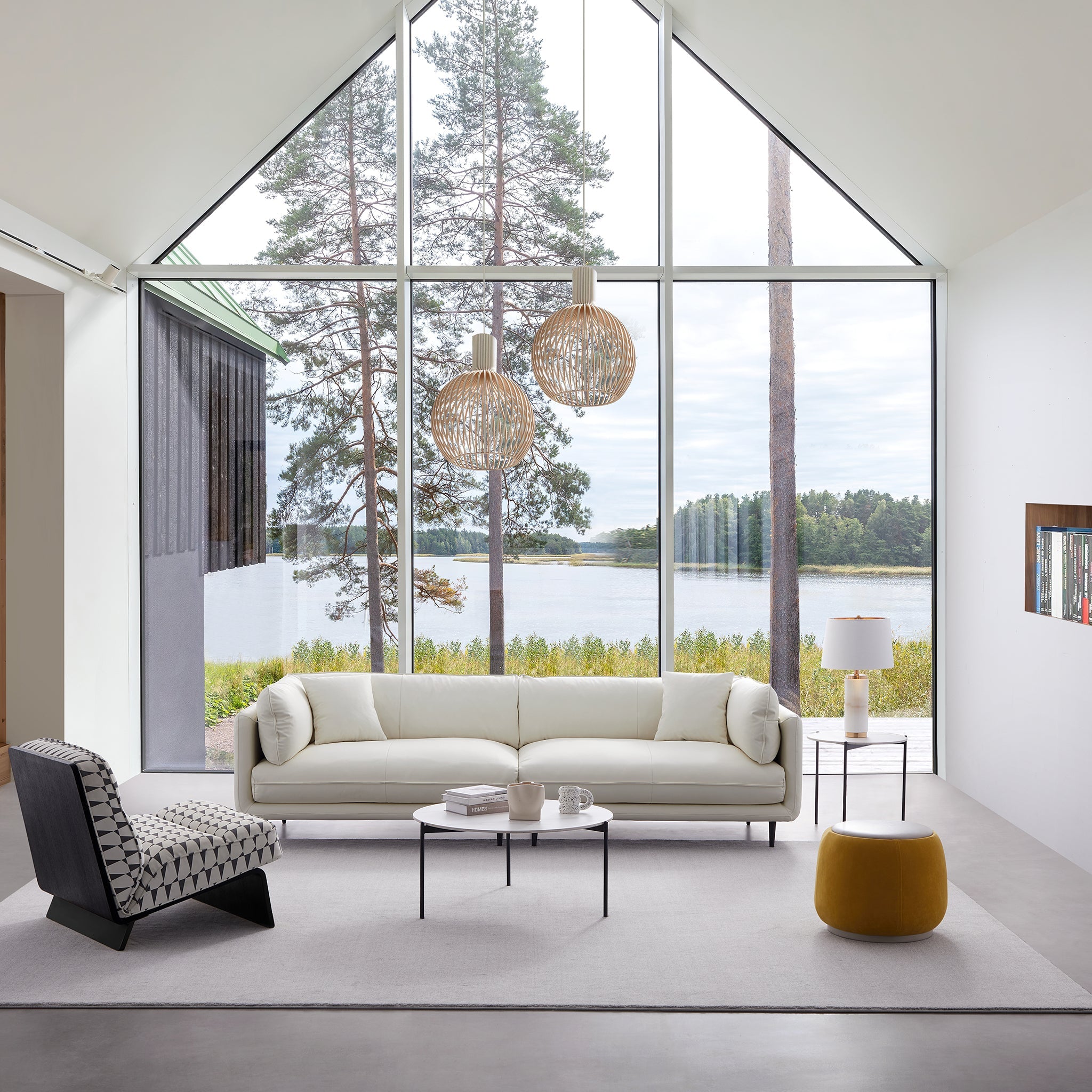 Vanilla Brown Leather Sofa