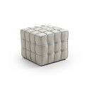 Monarch Leather Tufted Cube Pouf