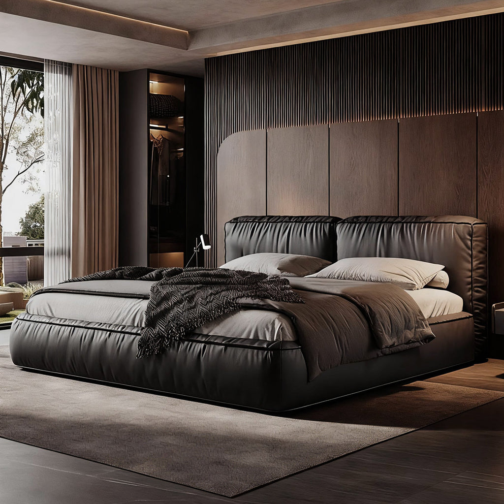 Tofu Noir Leather Bed
