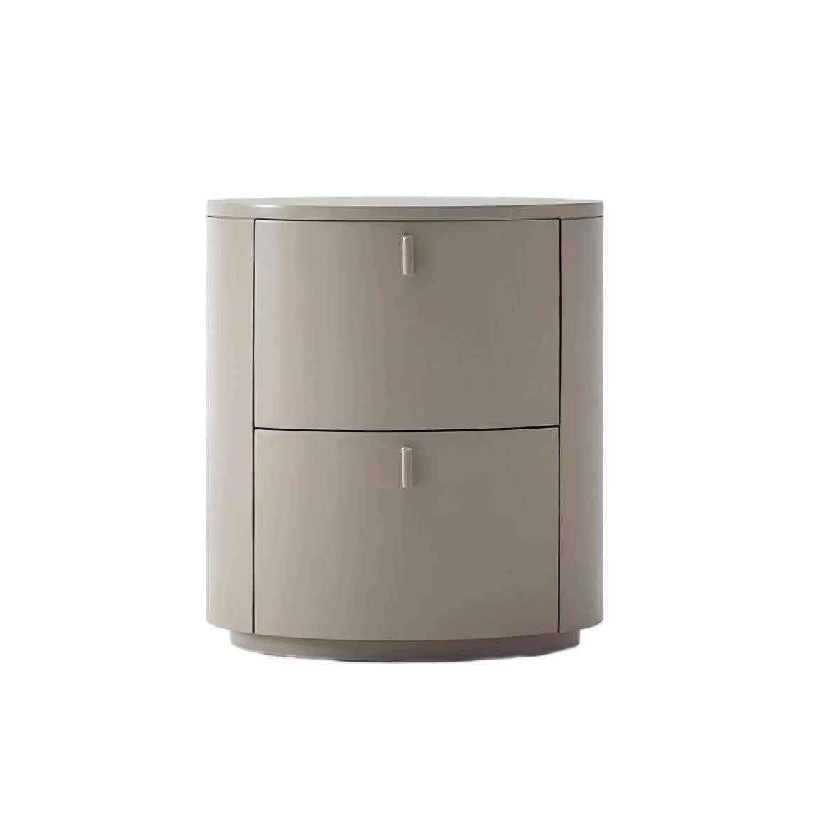 Cream Cylinder Nightstand