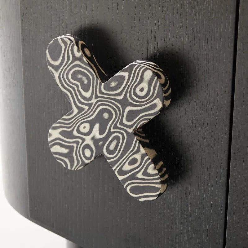 Cross & Line Black Sideboard Cabinet