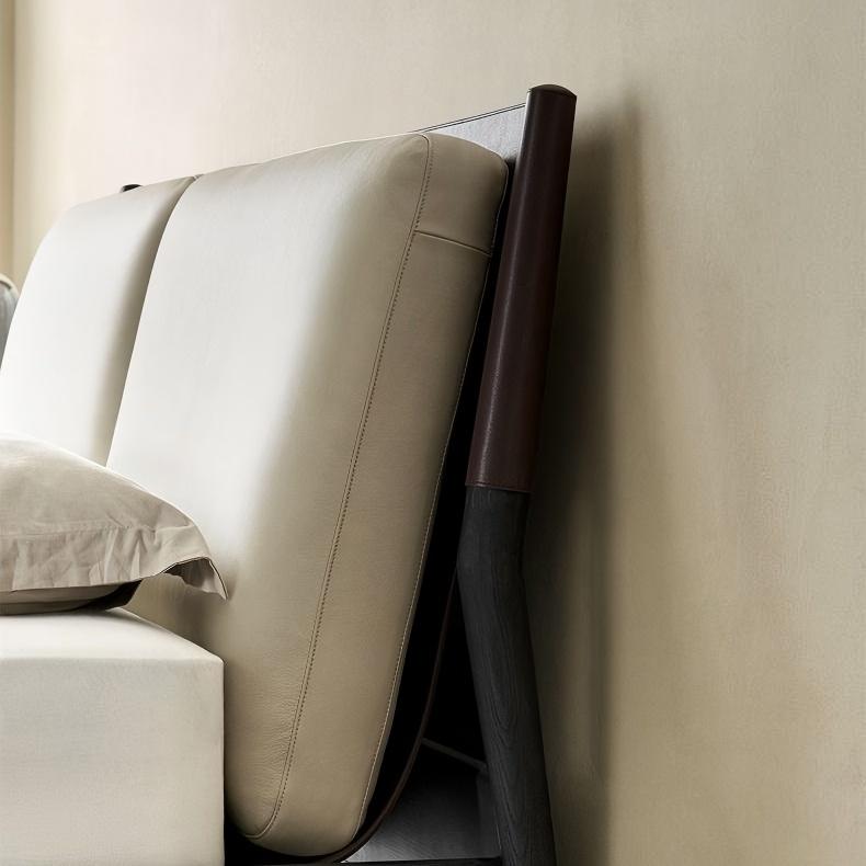 Truffle Cream Leather Bed