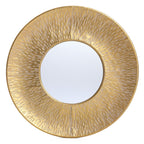 Ensemble de 3 miroirs muraux ronds en métal doré - 22,25 de diamètre x 2,36 de profondeur