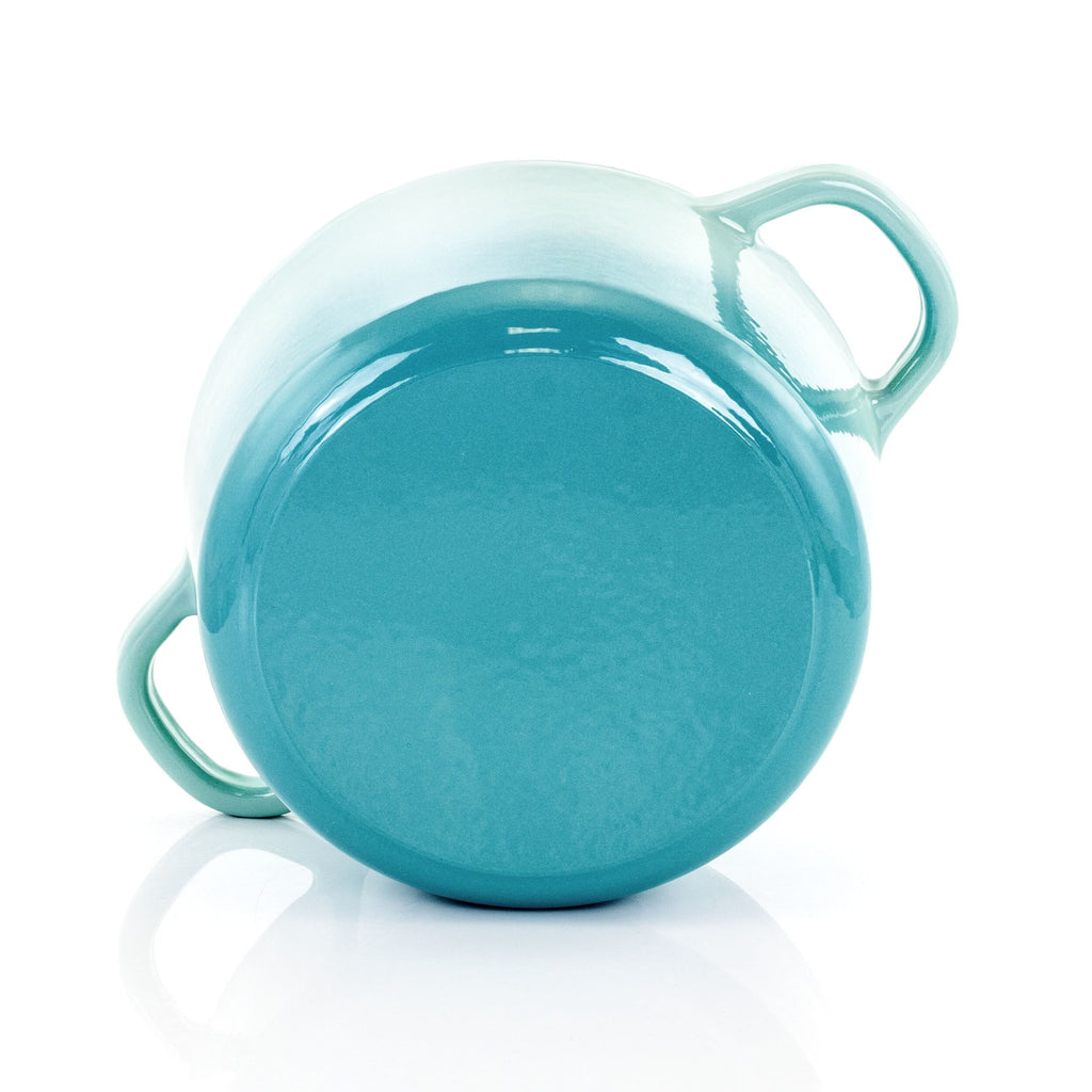 Cocotte en fonte émaillée de 3 litres, couleur bleu sarcelle arctique