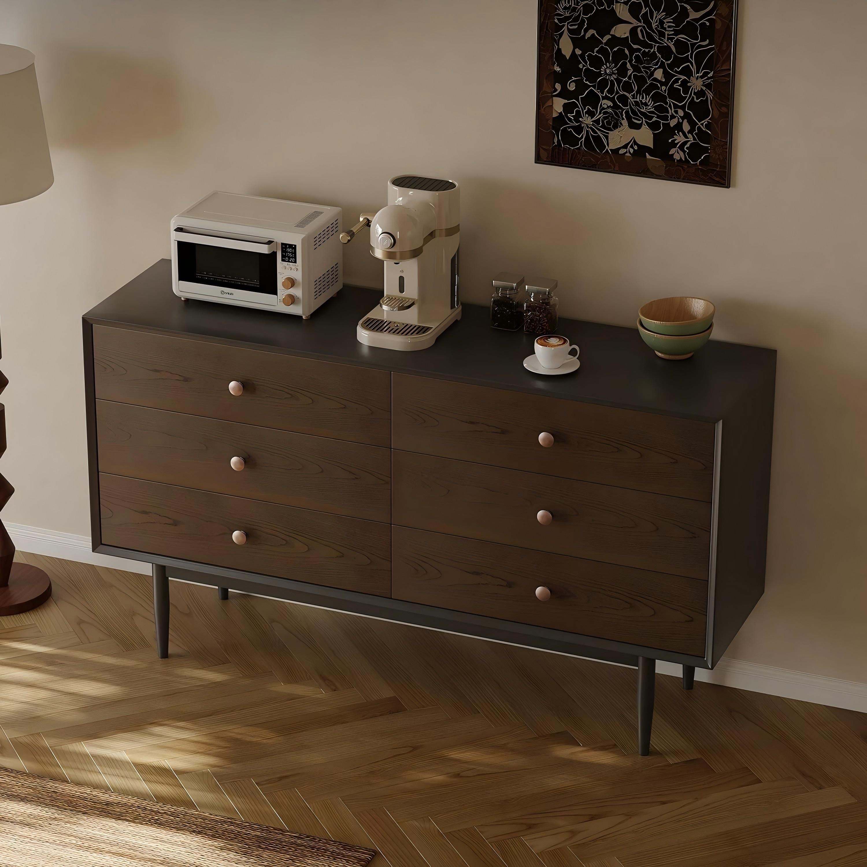 Napoli Dark Walnut Storage Sideboard Cabinet