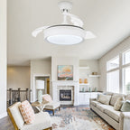 Ventilateur de plafond rétractable moderne Bella Depot 36 avec éclairage LED, pales réversibles à 6 vitesses et télécommande