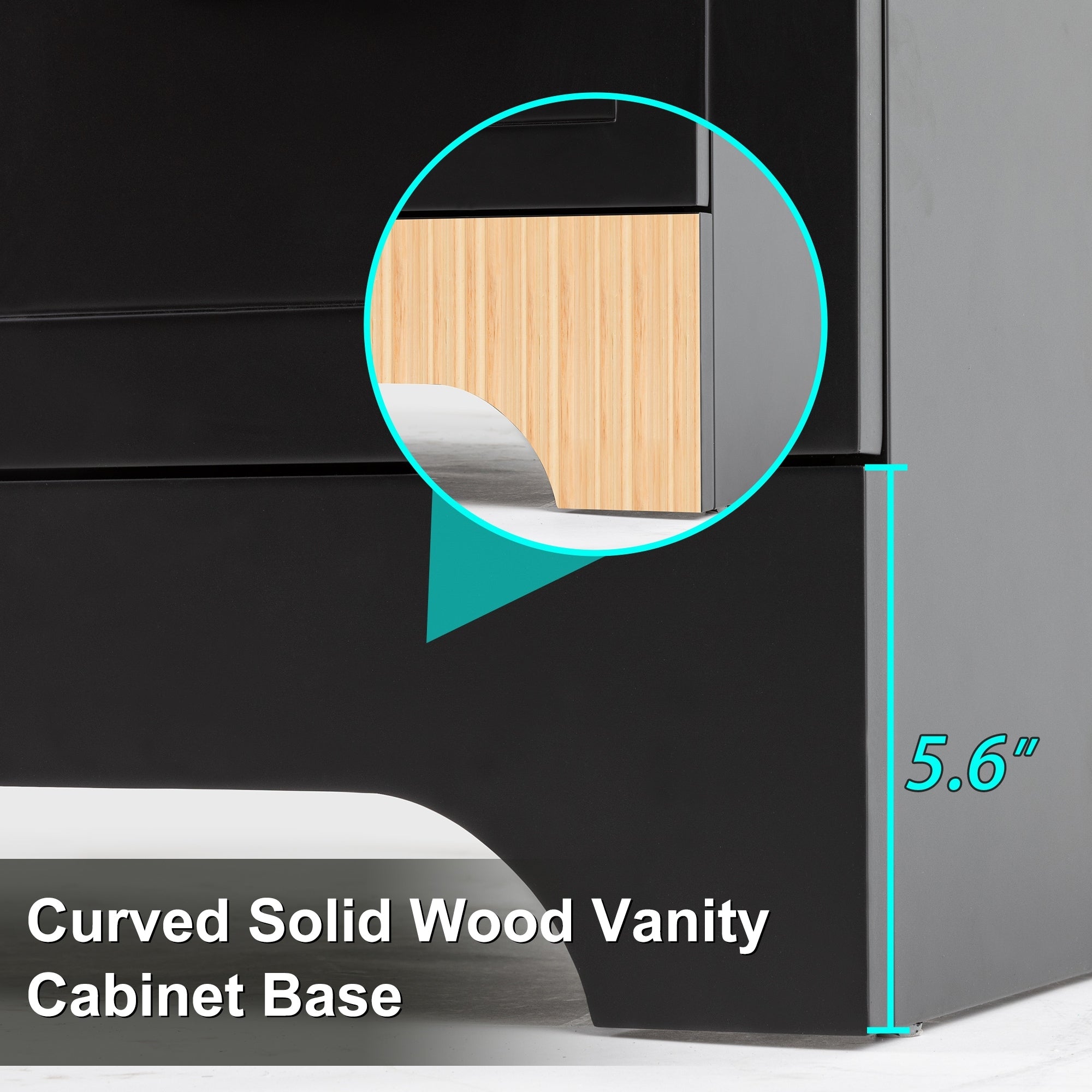 Ensemble de meuble-lavabo Wavy Line 30/36/48 avec lavabo et robinet